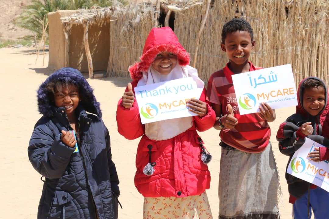 In partnership with My Care, Winter clothing distributed to poor families in Al-Soum district, Hadramout Governorate