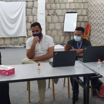 A team from Safe Spaces visits IOM office in Marib