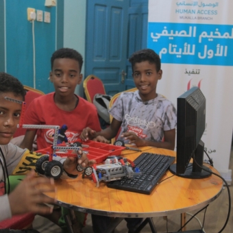 Teaching and training them is the best gift.. The first summer camp for children in Mukalla