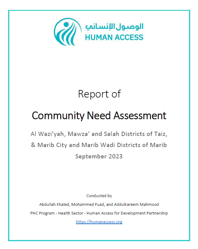 Report of Community Need Assessment